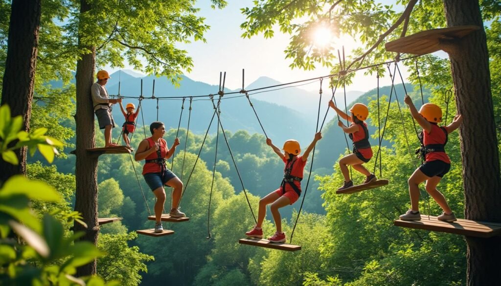 vivez une expérience inoubliable en famille avec l'accrobranche à autrans : des parcours ludiques et sécurisés au cœur de la forêt, adaptés à tous les âges. sensations garanties !