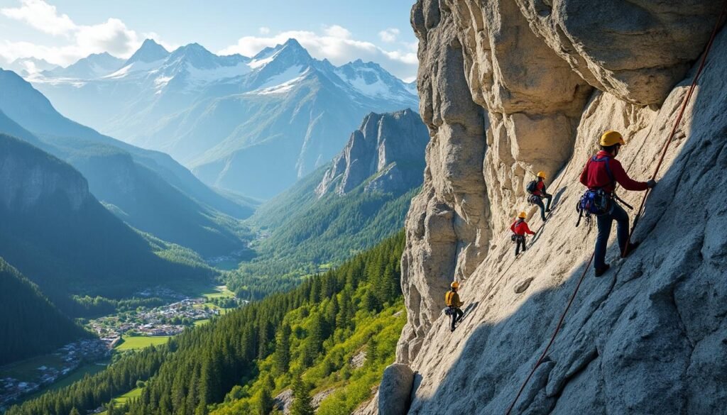 découvrez les sensations fortes de la via ferrata et de l'escalade dans le vercors. adrénaline garantie au cœur de paysages spectaculaires pour tous les passionnés d'aventure.