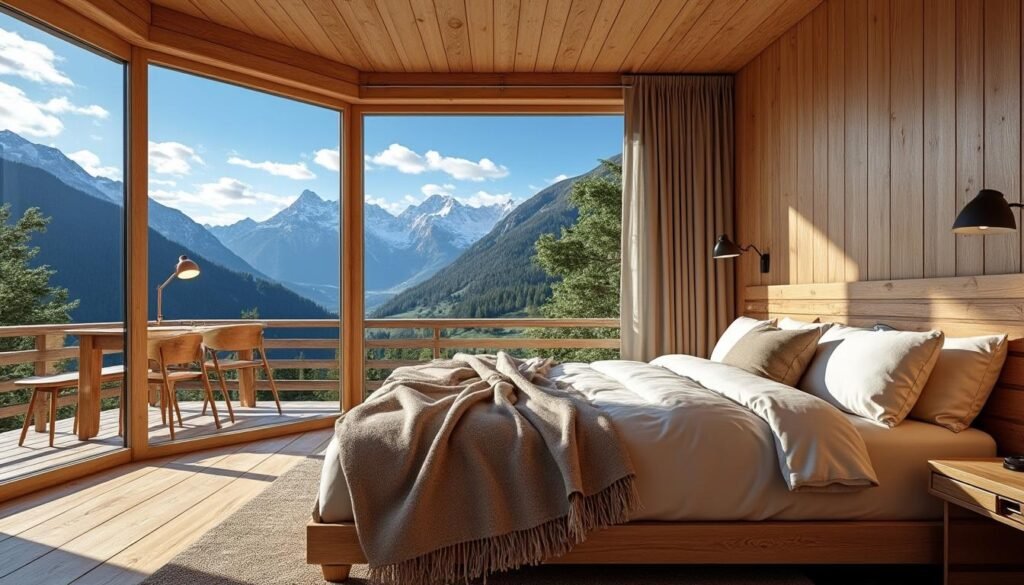 profitez d'un séjour inoubliable en dormant dans un chalet en bois avec une vue imprenable sur les montagnes du vercors, idéal pour les amoureux de la nature et du calme.